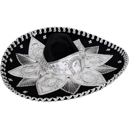 Charro Hat Black & Silver Sombrero
