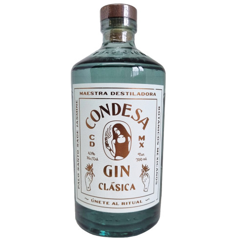 A bottle of Condesa Clasica Gin 43%