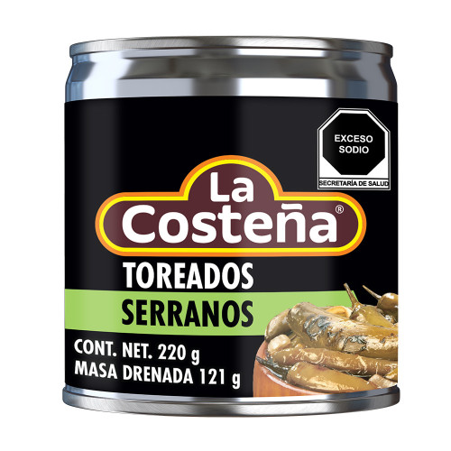 La Costena Serrano Chillies Toreados 220g (Drained Weight 121g)