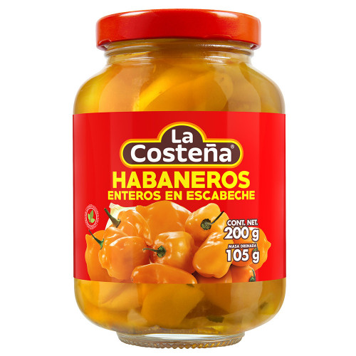 La Costena Habanero Whole Peppers 200g (Drained Weight 105g)