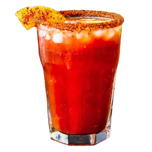 A glass of michelada cocktail drink