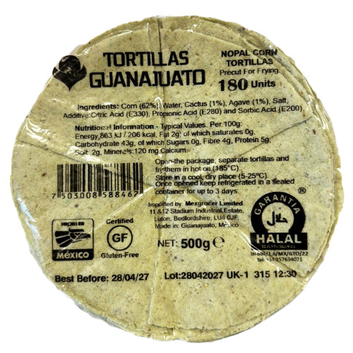 Pre Cut Cactus Corn Tortilla for Frying 500g