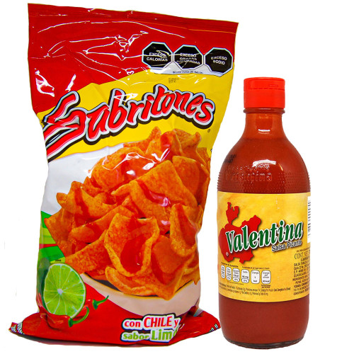 Sabritones Kit, Mexican Crisps and Hot Sauce Valentina