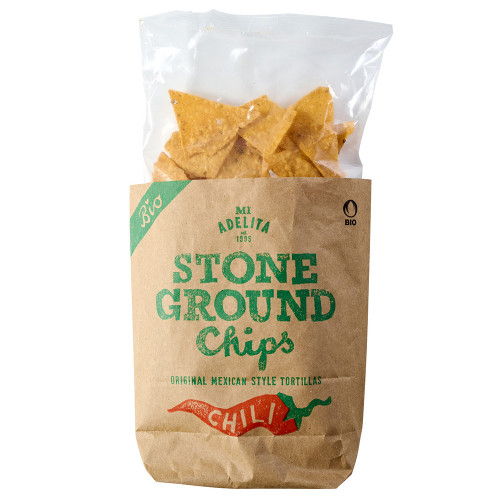 Stone Ground Organic Tortilla Chips Chilli 150g