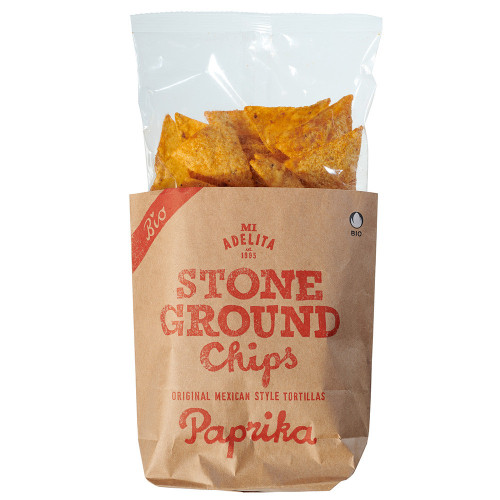 Stone Ground Organic Tortilla Chips Paprika 150g