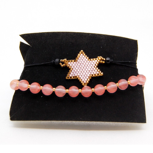 Star and Cherry Quartz Bracelet