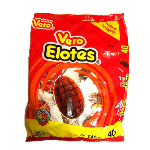 Vero Elote Corn Candy With Chili & Strawberry Flavor - 40 Pieces, 1 Lb 6 Oz Net Wt - Mexican Candy