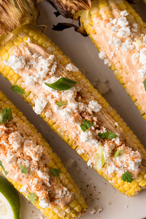 Girlled Corn with Chipotle Mayo Cheese