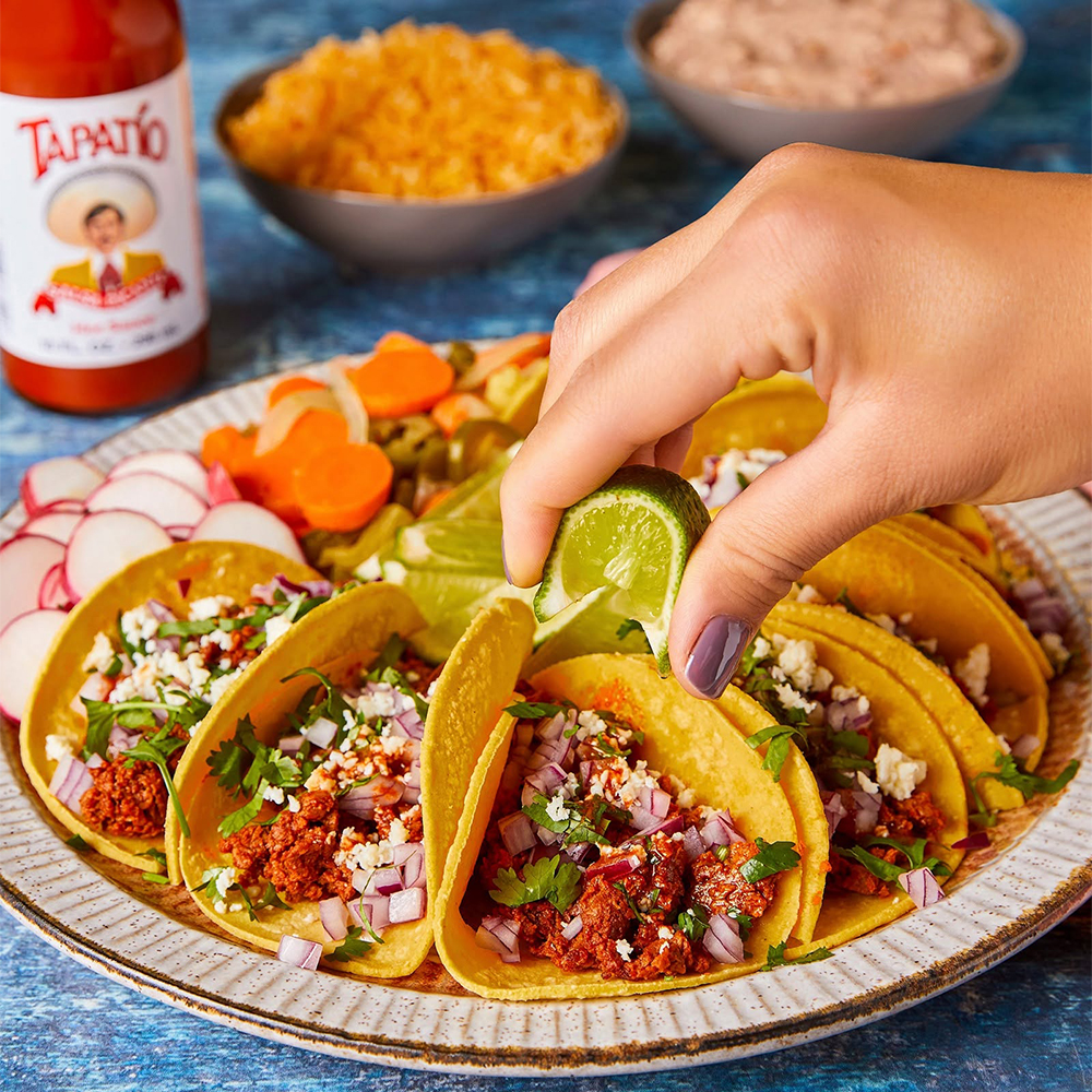Tacos with hot sauce