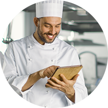 man emailing an order